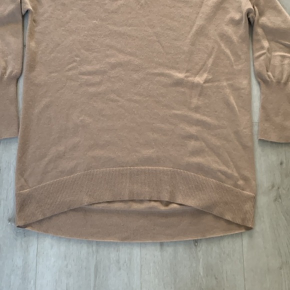 Pure collection‎ cashmere size 8/10 luxury Cozy Tan Turtleneck Sweater High-Low - Picture 4 of 9